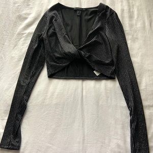 Black sequence crop top